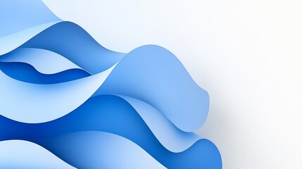 Poster - Flowing Abstract Blue Forms, a Smooth Vector Art Piece With Soft Highlights and Shadows