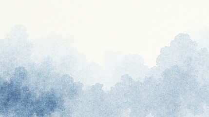 Poster - Subtle Blue Hues A Soft Watercolor Landscape of Clouds and Sky, Ideal for Backgrounds and Design Projects