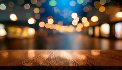 Wall Mural - image of a room with blurred background through a table room background with bokeh effect