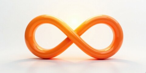 Aufkleber - Illuminated Orange Infinity Symbol  A three-dimensional representation of endlessness and continuous looping.
