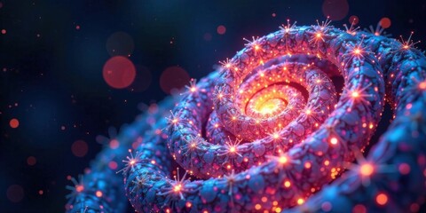 Poster - Glowing Spiral Nebula An Abstract Cosmic Dance of Light and Color