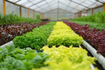 Poster - Smart farming agricultural technology and smart arm robots are harvesting hydroponics vegetables .