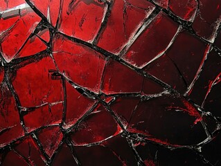 Wall Mural - Red Broken Glass Texture