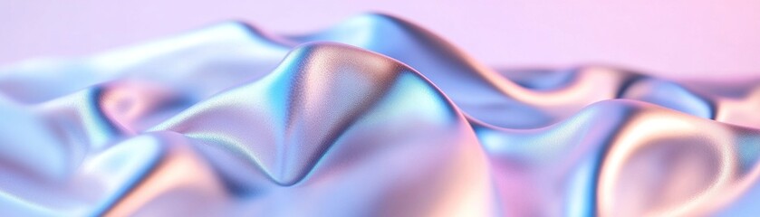 Poster - Dreamy metallic haze swirls mid-air, reflecting enticing hues of blue and purple. This ethereal display evokes a sense of mystery and a captivating futuristic vibe