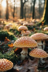 Poster - Autumn Forest Mushrooms