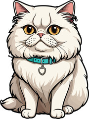  Regal Persian Cat Sitting Classic Pet Themed Artwork