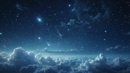 night sky with stars and clouds