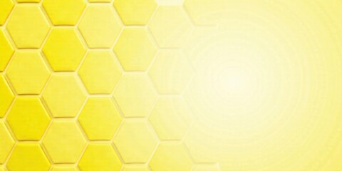 Poster - Abstract Hexagonal Pattern in Sunny Yellow Hues, Ideal for Backgrounds and Designs