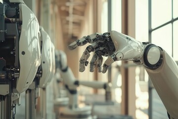 Poster - Robotics and Automation: Robotic Arms at Work in a Factory .