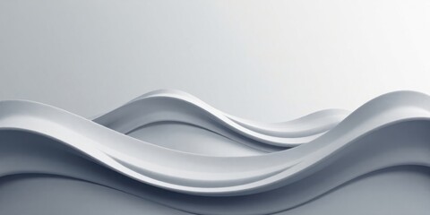 Poster - Abstract White Waveforms Smooth, Elegant Curves on a Light Gray Background for Modern Design Projects