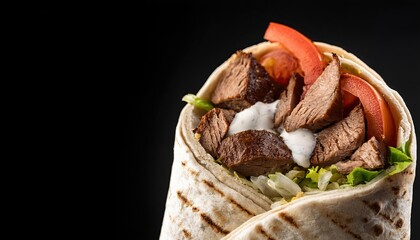 Poster - Appetizing doner on a black background