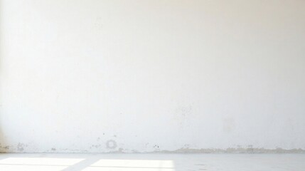 Aufkleber - Empty Room Interior with White Wall and Light Floor Featuring Subtle Textural Variations