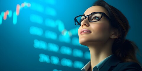 Aufkleber - Professional Woman Analyzing Financial Data with Confidence