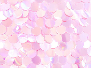 Aufkleber - seamless background of pastel pink disco hologram circles creates vibrant and playful pattern. iridescent texture adds dynamic and lively feel, perfect for creative designs