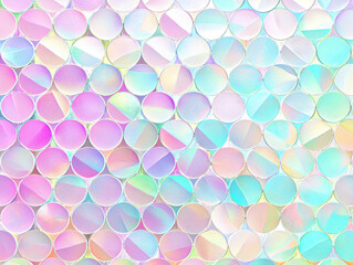 Aufkleber - Colorful holographic seamless pattern with circular shapes creating vibrant texture. iridescent design features pastel hues blending into each other, forming mesmerizing visual effect