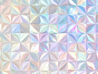 Aufkleber - seamless pattern featuring pastel hologram texture with geometric design, creating soft and iridescent visual effect. pattern consists of repeating shapes that form mesmerizing and colorful