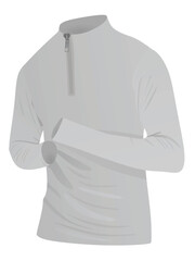 Wall Mural - Grey  man zip top t shirt. vector illustration