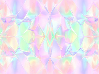Aufkleber - seamless pastel holographic pattern with disco inspired design, featuring soft pink, green, and blue hues creating dreamy and abstract background