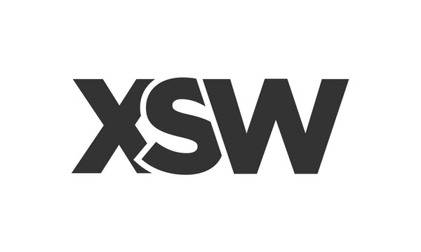 XSW logo design template with strong and modern bold text. Initial based vector logotype featuring simple and minimal typography. Trendy company identity.