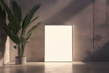 Poster - Minimalist Blank Frame Mockup in a Modern Interior.