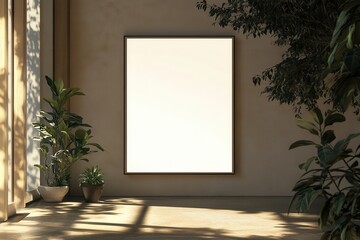 Poster - Minimalist Blank Frame Mockup in a Modern Interior.