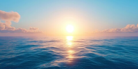 Poster - The sun is setting over the ocean