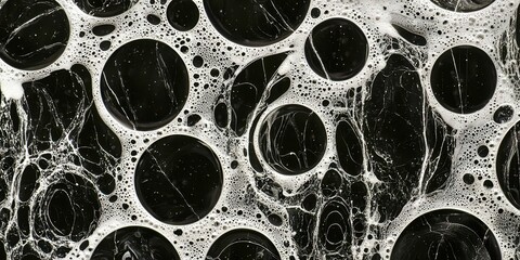 Poster - Black and white photo of bubbles