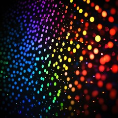 Poster - Colorful Abstract Light Dots in Gradient Pattern on Black Background