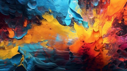 Poster - Abstract Colorful Swirls: A Vibrant Symphony of Hues and Textures in Dynamic Motion