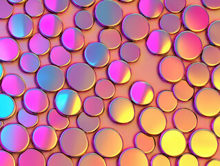 Aufkleber - colorful holographic circles with seamless pattern create vibrant and dynamic texture. iridescent hu