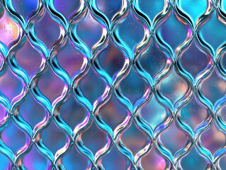 Aufkleber - seamless pattern of iridescent holographic texture with wavy, reflective surface, creating mesmerizing and colorful visual effect. design features blend of blue, purple, and pink hues