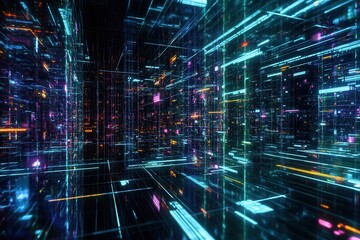 Poster - Internet cyberspace internet data collection analytical computer ai artificial intelligence calculation .