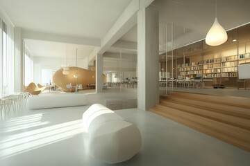 Poster - interior office co-working space design .