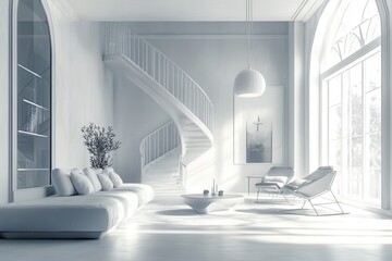 Poster - Interior home with ai IoT digital,