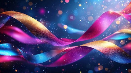 Poster - Dynamic Background with Vibrant Colors and Waves of Light Creating a Stunning Visual Experience