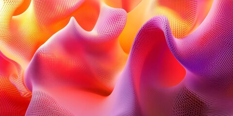 Poster - abstract scene where 3D forms are arranged in a harmonious and engaging manner, blending various colors and textures to create a modern and sophisticated visual effect