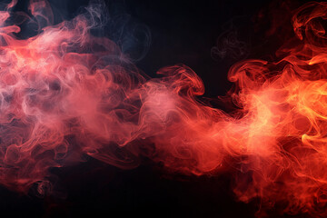 Wall Mural - Abstract red smoke on black background creates dramatic and captivating visual. swirling patterns evoke sense of mystery and energy, perfect for artistic projects