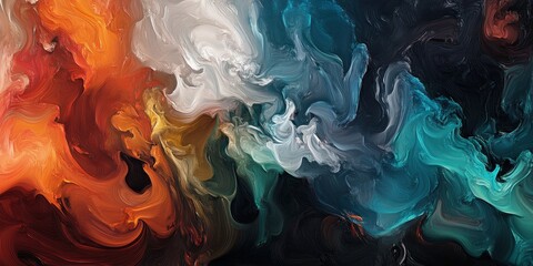 Poster - abstract visual with digital painting that highlights the artistic and fluid nature of digital brushstrokes, creating a rich and engaging background with a touch of sophi