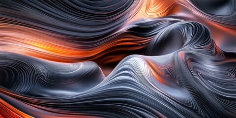 Poster - abstract design featuring 3D illusions, blending various textures and colors to create a visually refined and engaging composition that emphasizes the beauty of three-dim