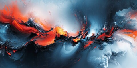 Poster - visually striking abstract design using digital painting, emphasizing the dynamic and captivating nature of artistic techniques and textures to produce a modern and artis