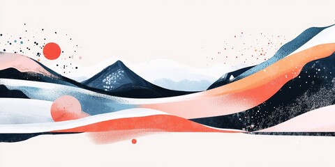 Leinwandbilder - abstract scene where minimalist illustrations are used to craft a refined and modern composition, emphasizing the beauty of basic forms and subtle details within a clean
