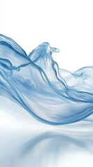 Poster - Abstract Wave Pattern on Clean White Background for Modern Design and Artistic Applications
