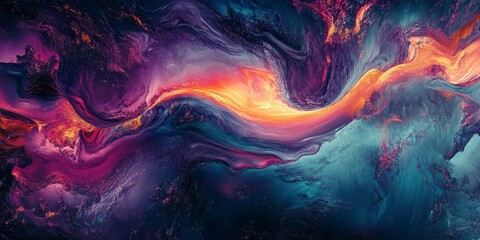 Poster - abstract visual with artistic digital art that highlights the creative and unconventional nature of digital designs, creating a rich and engaging background with a touch