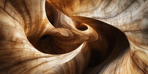 Fototapete - abstract scene where wood textures create a layered and dynamic background, incorporating elements like knots and grain patterns to evoke a sense of natural beauty and de