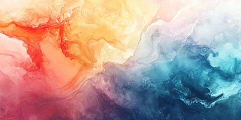 Aufkleber - abstract visual with watercolor fluid art that incorporates flowing and merging colors, creating a dreamy and fluid design with subtle variations in tone and texture