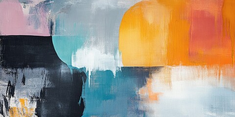 Leinwandbilder - abstract scene where minimalist principles are applied with a focus on simple color palettes, blending a few complementary shades to produce a visually engaging and refin