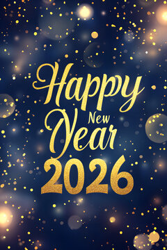 New Year background with golden text 