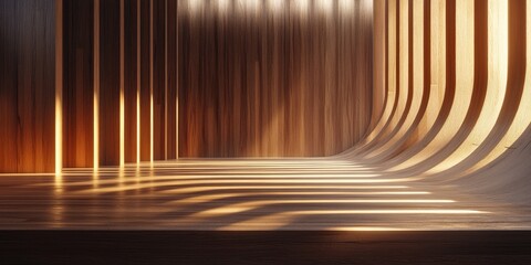 Aufkleber - abstract visual with wood textures that highlight the interplay of light and shadow on wooden surfaces, creating a rich and immersive design with a touch of natural sophi