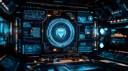 Poster - Futuristic security system interface