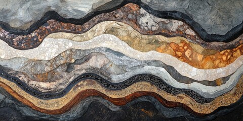 Aufkleber - abstract artwork showcasing stone textures with a focus on the intricate patterns and tactile qualities of different stones, using a harmonious color palette to create a